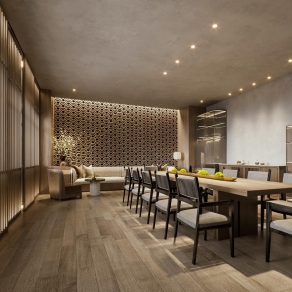 新中式餐厅包厢3D模型下载